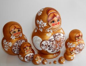 Sonya gold dress 10-set nesting Doll Babooshki s