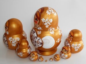 Sonya gold dress 10-set nesting Doll Babooshki s