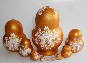 Sonya gold dress 10-set nesting Doll Babooshki s