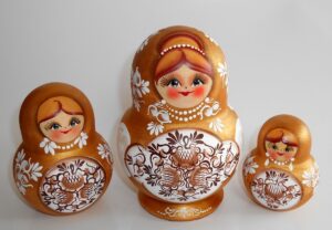 Sonya gold dress 10-set nesting Doll Babooshki s