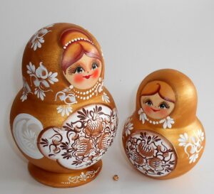 Sonya gold dress 10-set nesting Doll Babooshki s