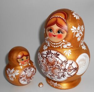 Sonya gold dress 10-set nesting Doll Babooshki s