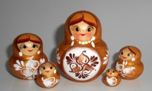 Sonya gold dress 10-set nesting Doll Babooshki s