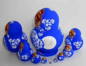 Sonya blue dress 10-set nesting Doll Babooshki s