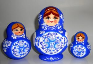 Sonya blue dress 10-set nesting Doll Babooshki s