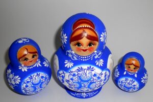 Sonya blue dress 10-set nesting Doll Babooshki s
