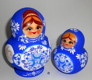 Sonya blue dress 10-set nesting Doll Babooshki s