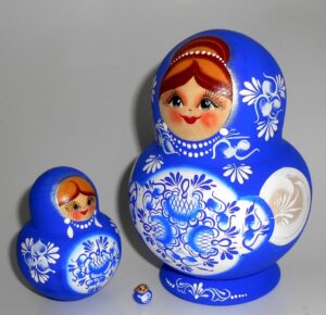 Sonya blue dress 10-set nesting Doll Babooshki s