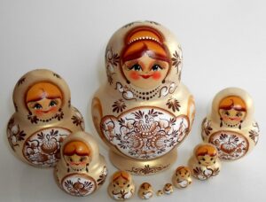 Sonya silver dress 10-set Babushka Matryoshka nesting Doll  Babooshki Babushkas