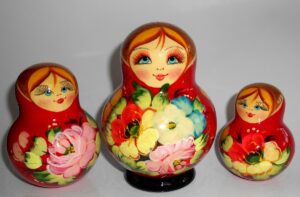 Ksenia red dress 10-set nesting Doll Babooshki s