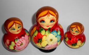 Ksenia red dress 10-set nesting Doll Babooshki s