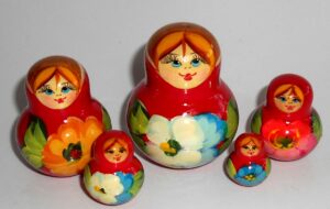 Ksenia red dress 10-set nesting Doll Babooshki s