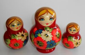 Ksenia red dress 10-set II nesting Doll Babooshki s