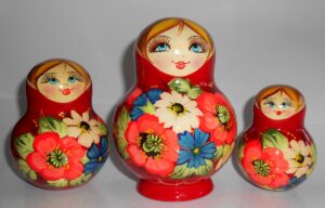 Ksenia red dress 10-set II nesting Doll Babooshki s