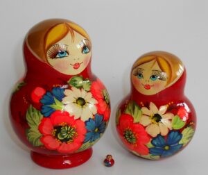 Ksenia red dress 10-set II nesting Doll Babooshki s