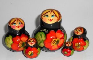 Ksenia black dress 10-set nesting Doll Babooshki s