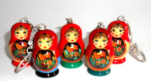 5 x Fire bird Keyring Babushka Matryoshka nesting Doll  Babooshki Babushkas