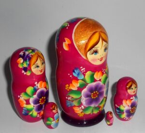 Kira in pink wild flowers 5-set nesting Doll Babooshki s