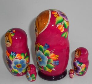 Kira in pink wild flowers 5-set nesting Doll Babooshki s