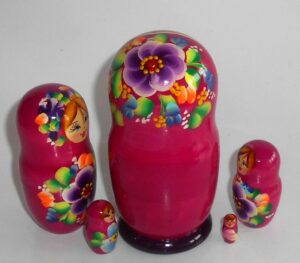 Kira in pink wild flowers 5-set nesting Doll Babooshki s