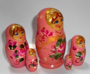 Emma in pink dress 5-set nesting Doll Babooshki s
