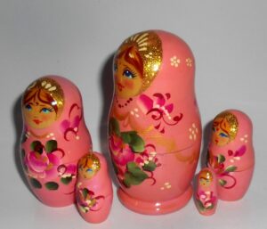Emma in pink dress 5-set nesting Doll Babooshki s