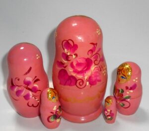 Emma in pink dress 5-set nesting Doll Babooshki s