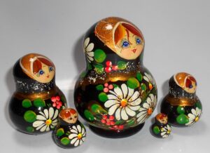 Lara in black dress fatty 5-set nesting Doll Babooshki s