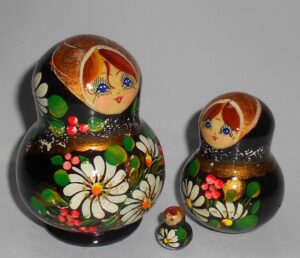 Lara in black dress fatty 5-set nesting Doll Babooshki s