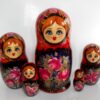 Katya in red and black Babushka Matryoshka nesting Doll Babooshki Babushkas