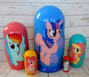 Unicorn cartoon Babushka Matryoshka nesting Doll  Babooshki Babushkas