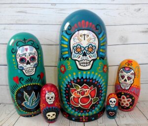 Day of the Dead Babushka Matryoshka nesting Doll  Babooshki Babushkas