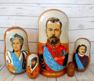 Nikolay II and other Tsars   Babushka Matryoshka nesting Doll  Babooshki Babushkas