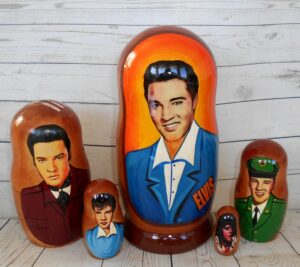 Elvis Presley orange Large Babushka Matryoshka nesting Doll Babooshki Babushkas