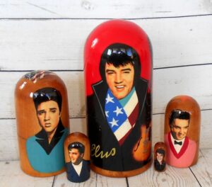 Elvis Presley Red small  Babushka Matryoshka nesting Doll Babooshki Babushkas