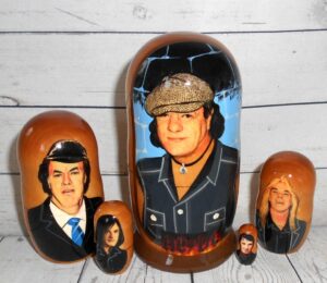 ACDC small Babushka Matryoshka nesting Doll Babooshki Babushkas