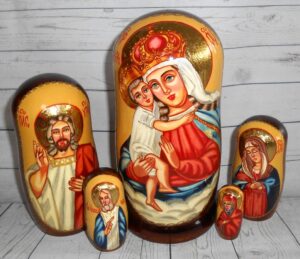 Our Lady 5-set Babushka Matryoshka nesting Doll Babooshki Babushkas