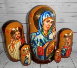 Our Lady the Eternal Bloom 5-set nesting Doll Babooshki s