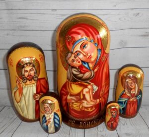 Our Lady of Don 5-set Babushka Matryoshka nesting Doll Babooshki Babushkas
