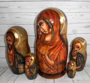 Our Lady of Vladimir 5-set nesting Doll Babooshki s