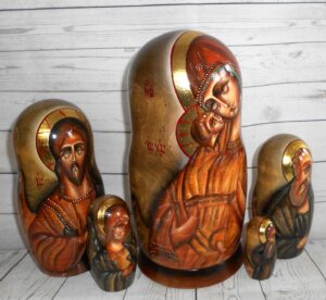 Our Lady of Vladimir 5-set nesting Doll Babooshki s