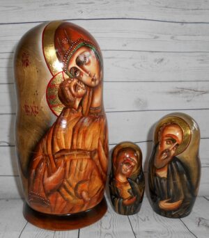 Our Lady of Vladimir 5-set nesting Doll Babooshki s