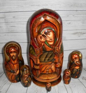 Our Lady of Don and St George 7-set Babushka Matryoshka nesting Doll Babooshki Babushkas