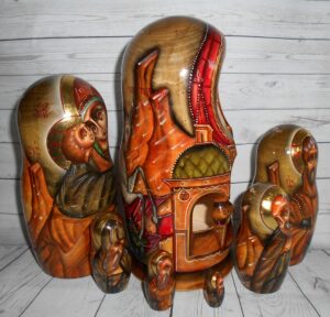 Our Lady of Don and St George 7-set nesting Doll Babooshki s