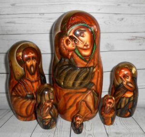 Our Lady of Don and St George 7-set nesting Doll Babooshki s