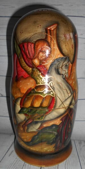 Our Lady of Don and St George 5-set nesting Doll Babooshki s