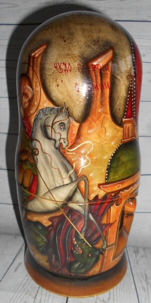 Our Lady of Don and St George 5-set nesting Doll Babooshki s