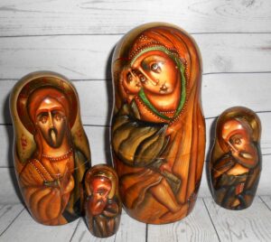 Our Lady of Don and St George 5-set nesting Doll Babooshki s