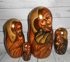 Our Lady of Don and St George 5-set nesting Doll Babooshki s