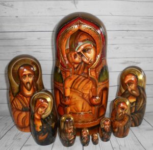 Our Lady of Don and St George 10-set nesting Doll Babooshki s